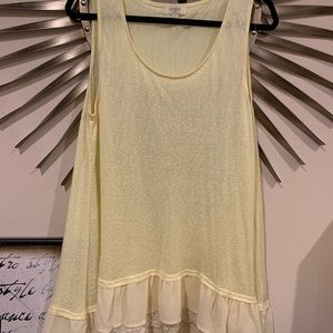 Umgee Ruffled Tank Top- Yellow